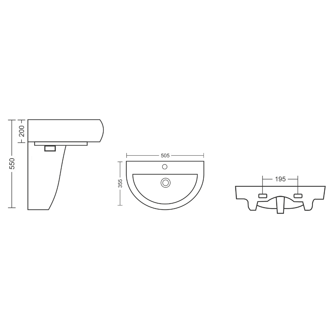 Half Pedestal Basin – Scoty - Image 3